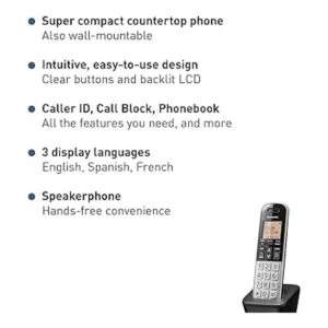 Panasonic teléfono inalámbrico compacto con DECT 6.0 1.6_2