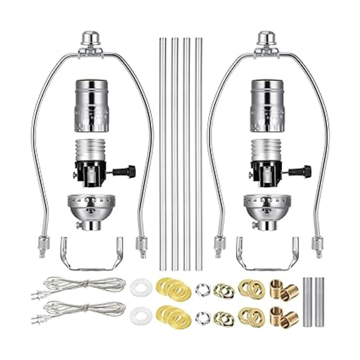 Juego de 2 juegos de acabado plateado para hacer una_1