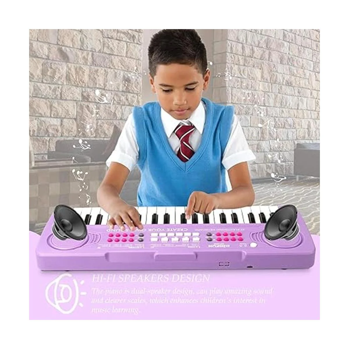 BIGFUN Piano de teclado para niños 37 teclas piano de_2