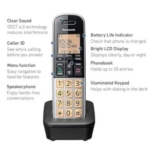 Panasonic teléfono inalámbrico compacto con DECT 6.0 1.6_3