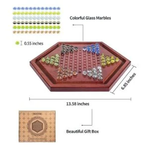 AMEROUS Juego de mesa chino de madera de 13.6 pulgadas con_4