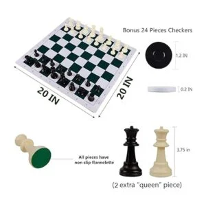 Juegoal Juego de ajedrez portátil de 20 pulgadas juegos_3