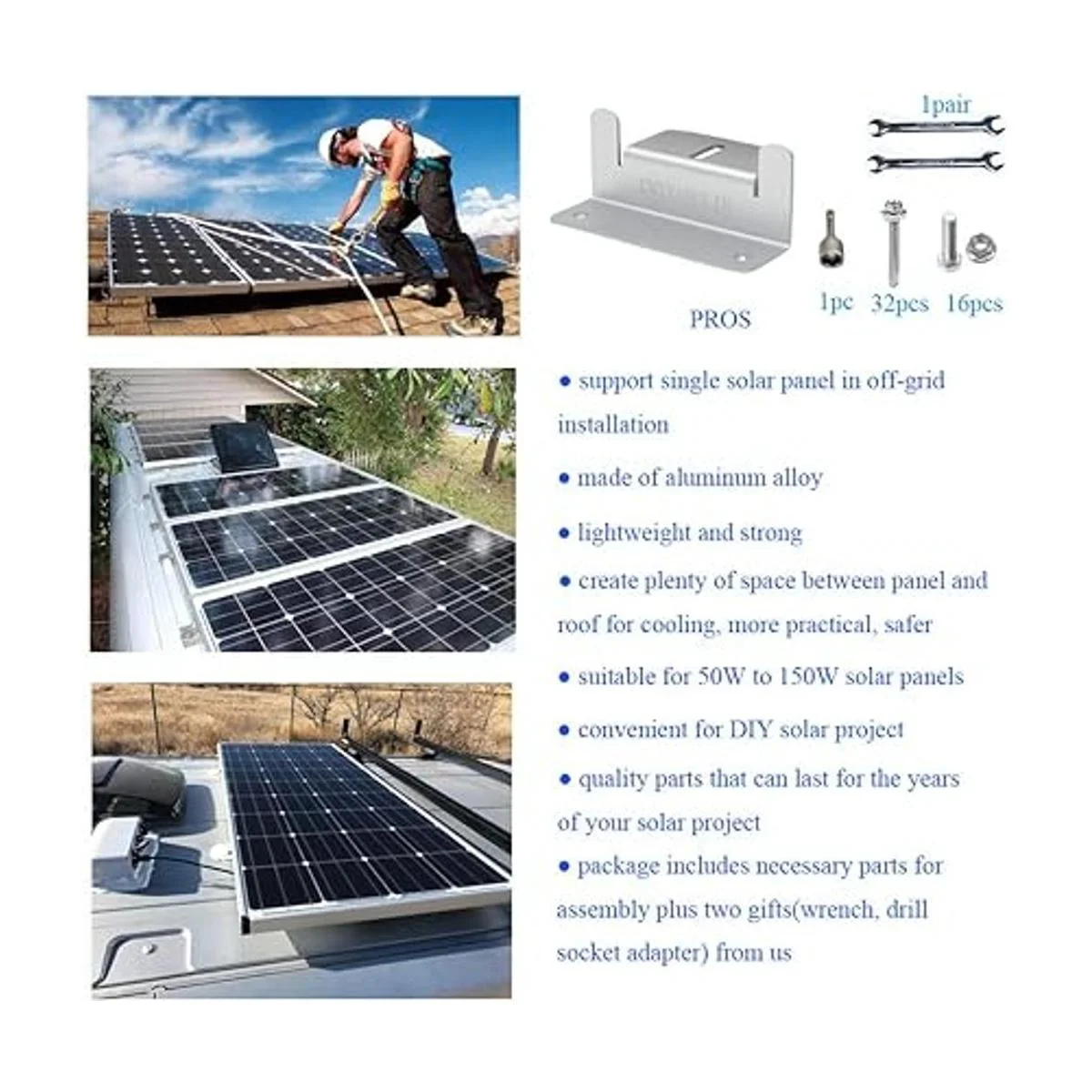 CMYYANGLIN Soportes de montaje de panel solar en Z con_5