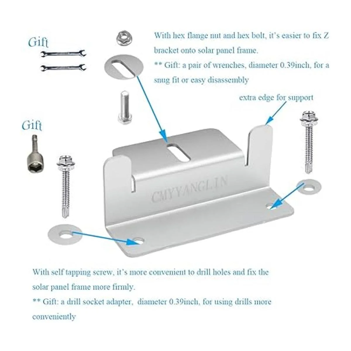 CMYYANGLIN Soportes de montaje de panel solar en Z con_2
