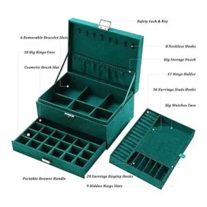 QBestry Joyero para mujer caja organizadora de joyas de_5