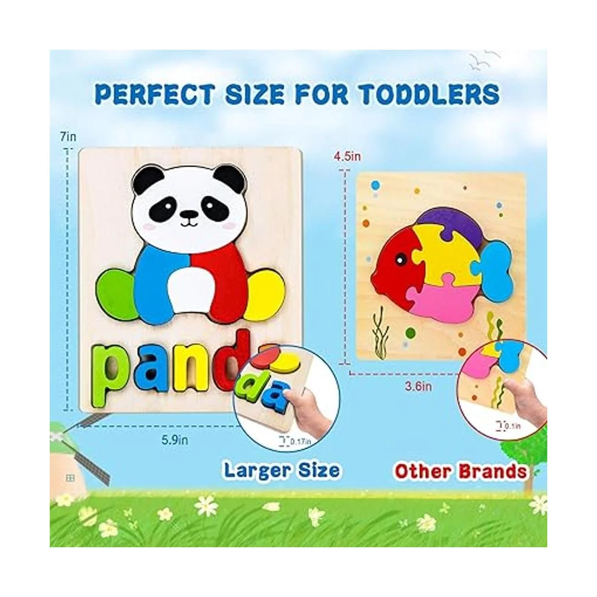 Rompecabezas de madera para niños pequeños 1 2 3 4_2