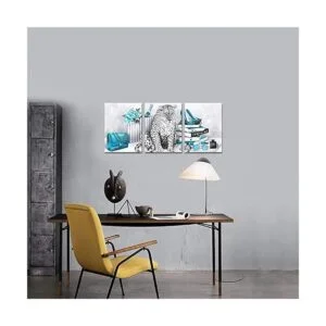 Visual Art Decor Glam Cuadro de moda turquesa azul y_5