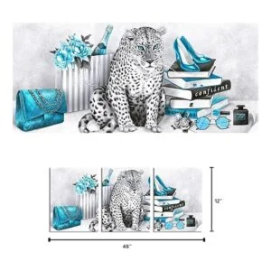 Visual Art Decor Glam Cuadro de moda turquesa azul y_2