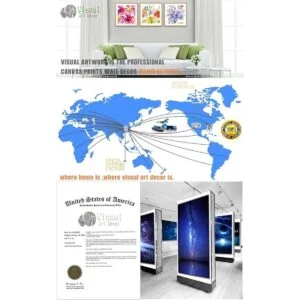 Visual Art Decor Glam Cuadro de moda turquesa azul y_7