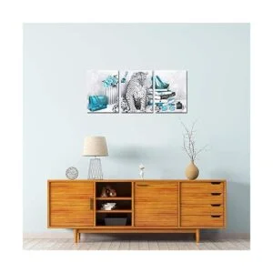 Visual Art Decor Glam Cuadro de moda turquesa azul y_4