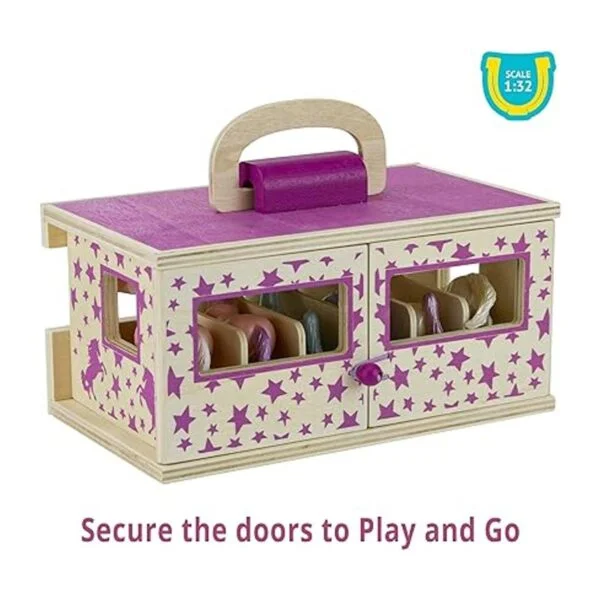 Breyer Caballos unicornio mágico juego estable de madera_6