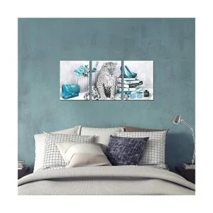 Visual Art Decor Glam Cuadro de moda turquesa azul y_3