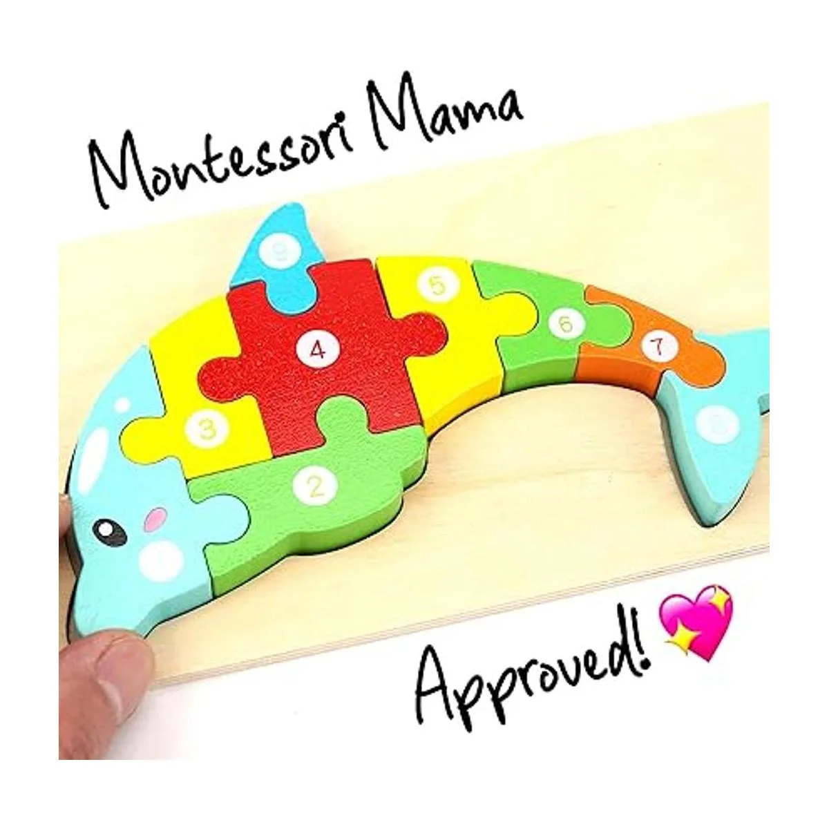 Montessori Mama Rompecabezas de madera para niños de 2 a 4_6