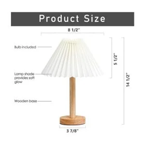 Lámpara de noche pantalla blanca plisada lámpara_2