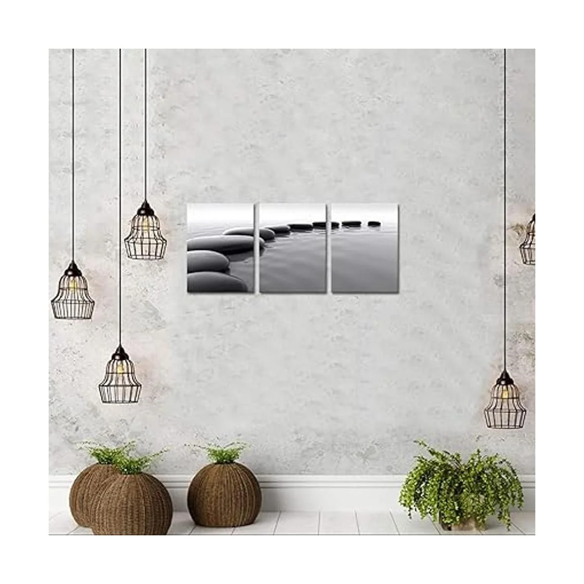 HOMEOART 3 piezas Zen Wall Art baño Spa Room Decor piedra_4