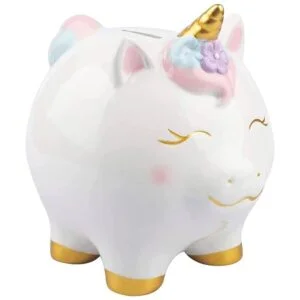 Alcancía de unicornio para niñas pintada a mano con_1
