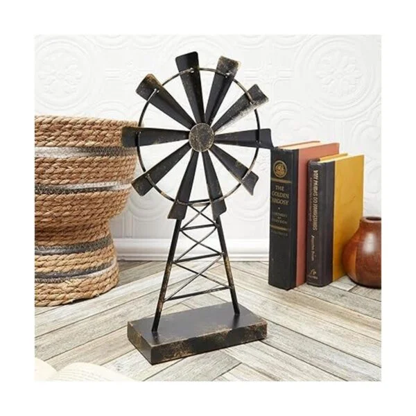 Molino de viento de metal para decoración de granja_2