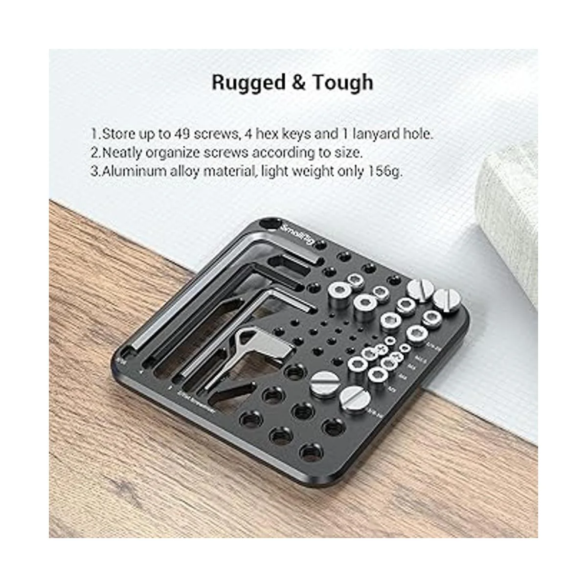 SmallRig 20 tornillos y placa de almacenamiento de llaves_4