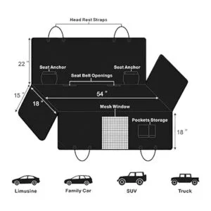 Funda de asiento de coche para perro impermeable_5