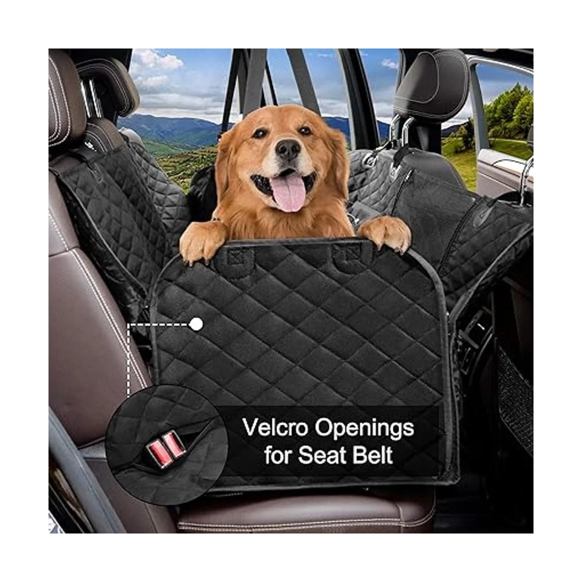 Funda de asiento de coche para perro impermeable_2