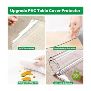 LinkGro Protector de mesa de comedor transparente de 24 x_4
