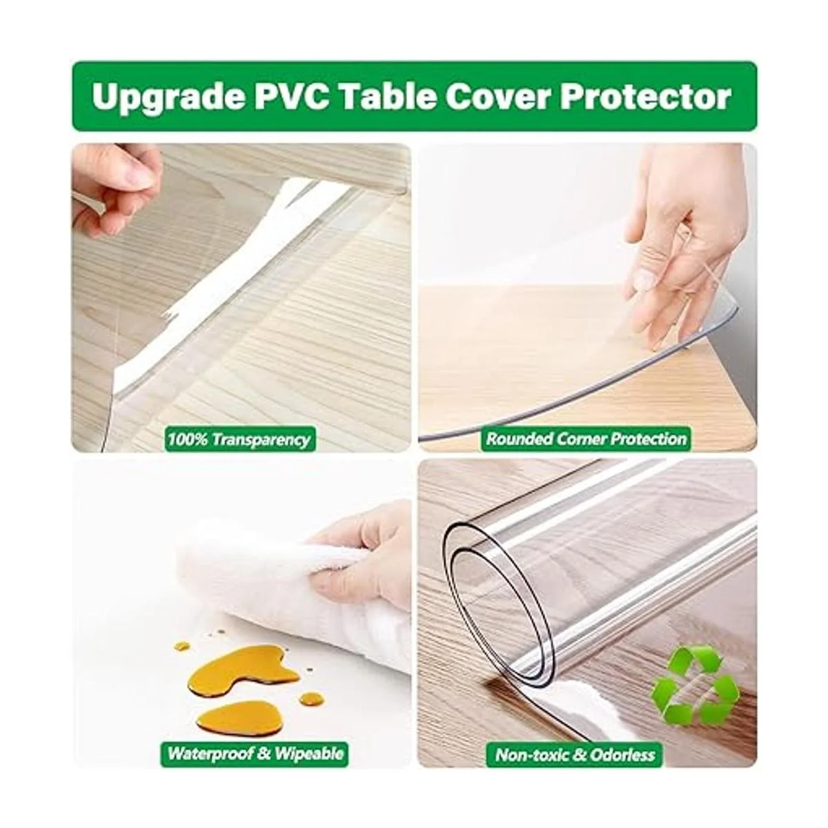 LinkGro Protector de mesa de comedor transparente de 24 x_4