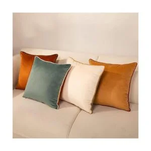 Juego de 4 fundas de almohada a cuadros de 18 x 18_4