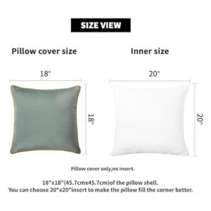 Juego de 4 fundas de almohada a cuadros de 18 x 18_6