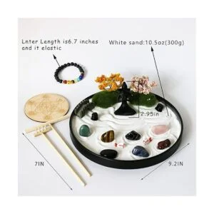 Chakra Stone Yoga Zen Garden Kit de altar de meditación_6