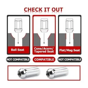 Richeer 24 tuercas cromadas M14 x 1.5 asiento de bulto de_3