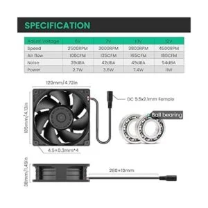 Wathai Ventilador axial alimentado por CA de 4.724 in x_2