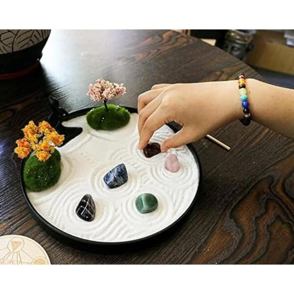 Chakra Stone Yoga Zen Garden Kit de altar de meditación_5
