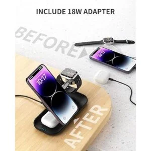 MAKAQI Estación de carga inalámbrica magnética 3 en 1_6