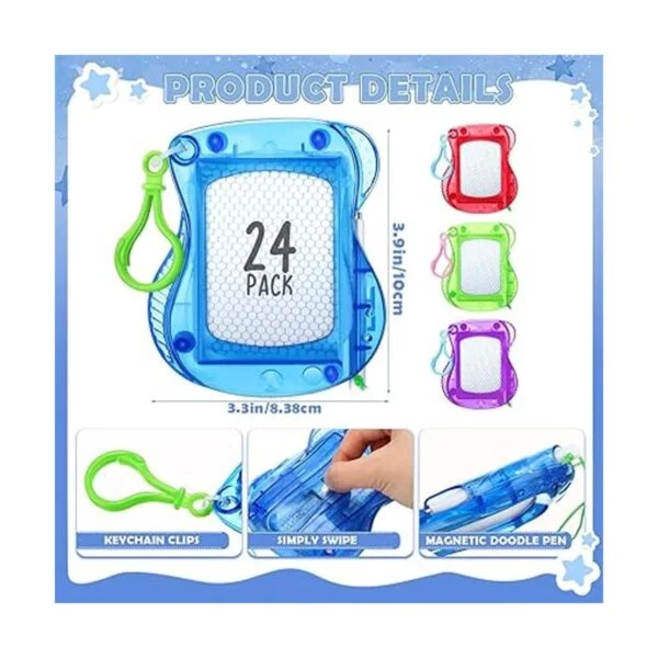 Mini tablero de dibujo magnético de 24 piezas para niños_2