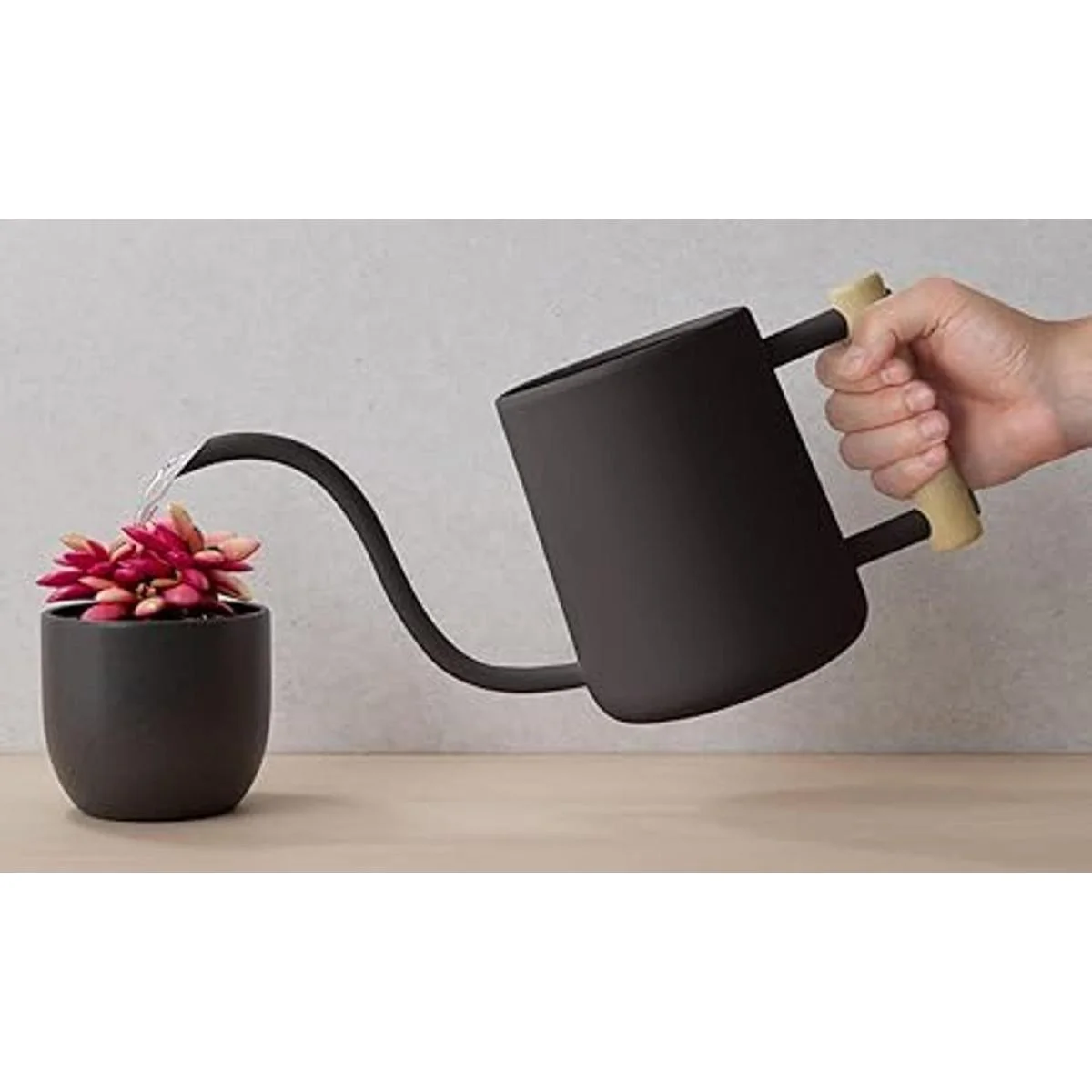 Regadera de interior con boquilla larga regadera negra de_4