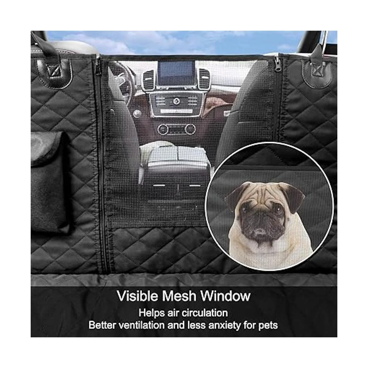 Funda de asiento de coche para perro impermeable_4