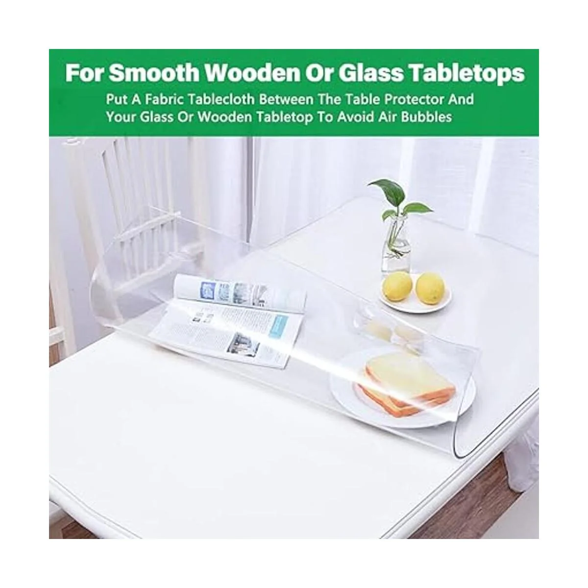 LinkGro Protector de mesa de comedor transparente de 24 x_5