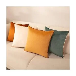 Juego de 4 fundas de almohada a cuadros de 18 x 18_3