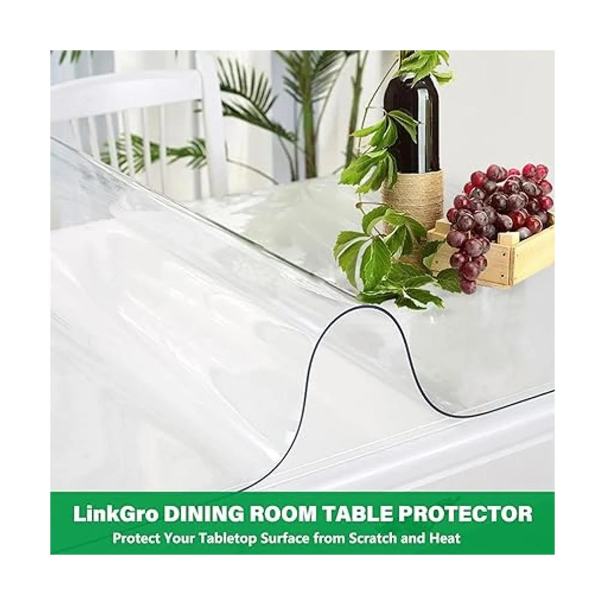 LinkGro Protector de mesa de comedor transparente de 24 x_2