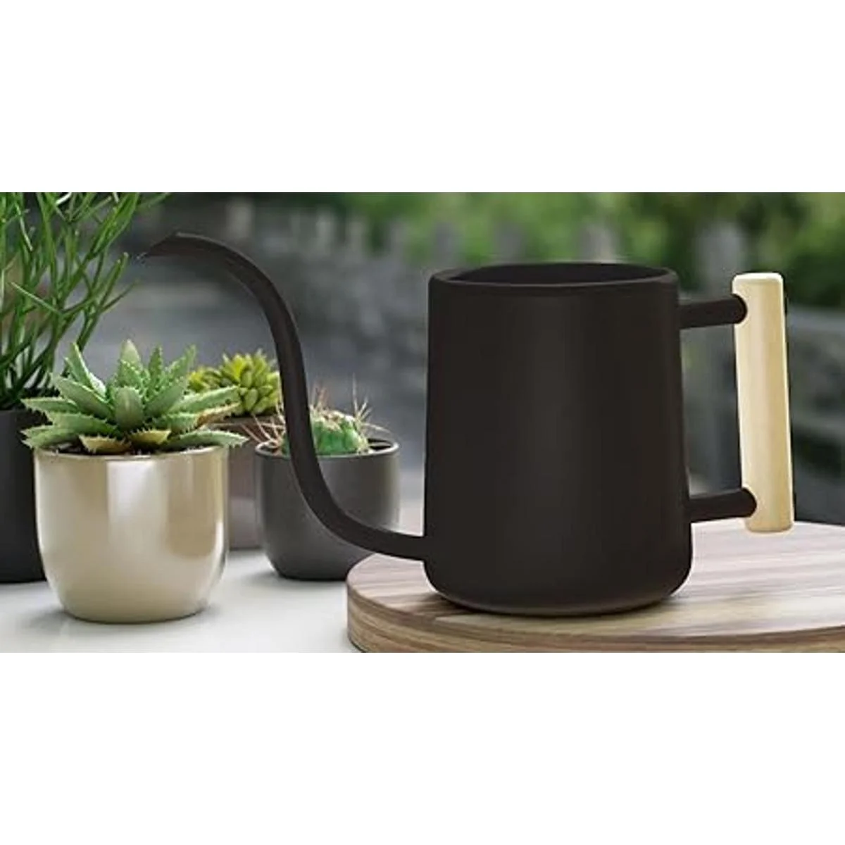 Regadera de interior con boquilla larga regadera negra de_5