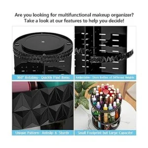 HEMTROY Organizador de maquillaje giratorio de 360_3
