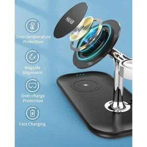 MAKAQI Estación de carga inalámbrica magnética 3 en 1_2