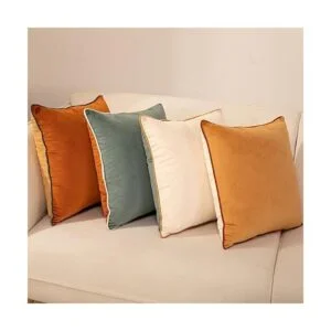 Juego de 4 fundas de almohada a cuadros de 18 x 18_2