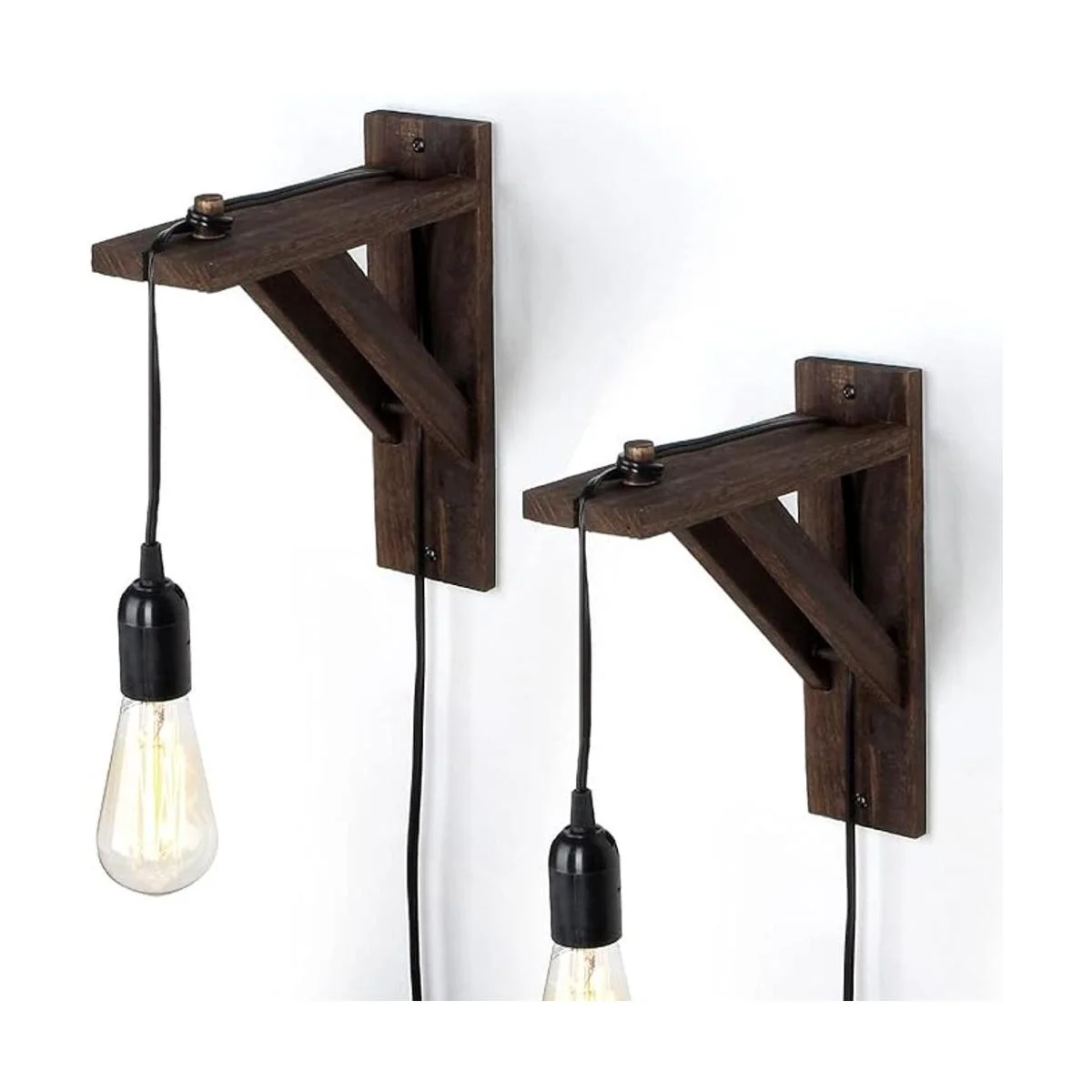 J JACKCUBE DESIGN MK1004A Juego de 2 estantes de madera_1