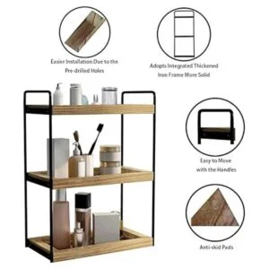 Dorhors Organizador de encimera de baño de 3 niveles_4
