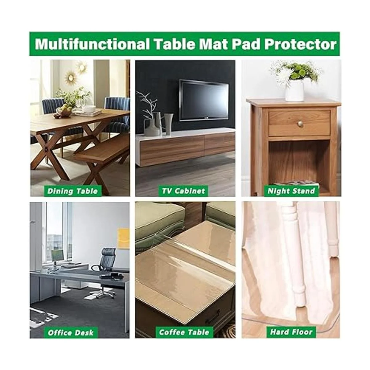 LinkGro Protector de mesa de comedor transparente de 24 x_6