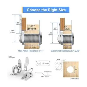 Paquete de 8 cerraduras de leva de gabinete prémium con_2