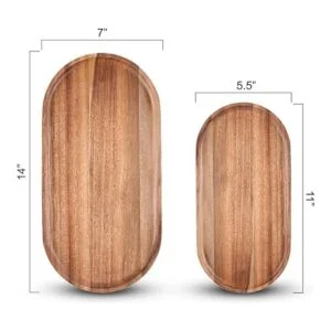 SPEShh Juego de 2 bandejas de madera de acacia para_3