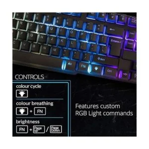 Teclado para juegos RGB USB con cable arcoíris diseñado_2