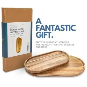 SPEShh Juego de 2 bandejas de madera de acacia para_2